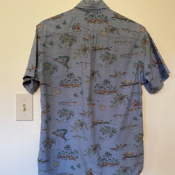 J. Crew lightweight chambray island beach print short sleeve button-down shirt - Picture 3 of 6
